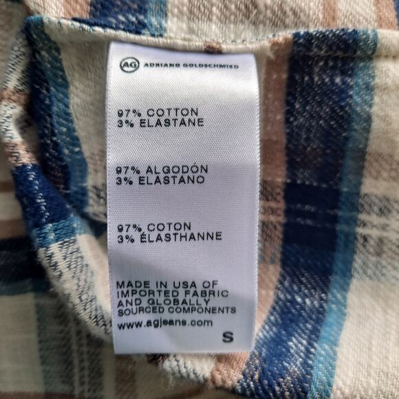 Adriano Goldschmied Smith Plaid Flannel Button Down Shirt Jacket Shacket Size S - Picture 9 of 10